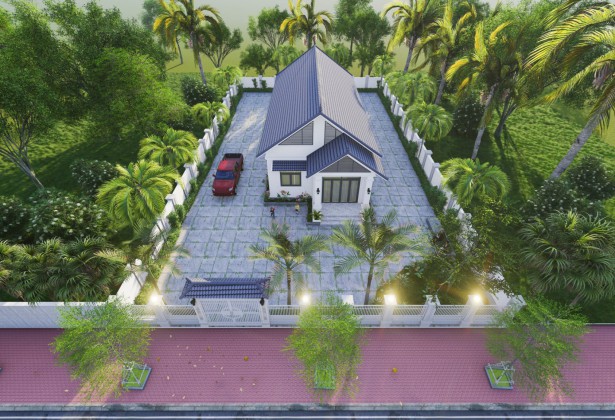 MẪU NHÀ CẤP 4 MÁI THÁI 7X15M TẠI GIA LAI